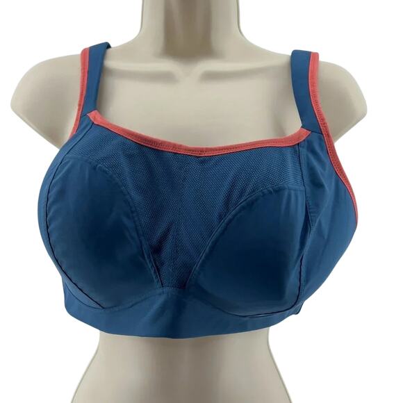Panache Medium Control Wire-Free Sports Bra Blue Peach 40DD - Picture 1 of 5